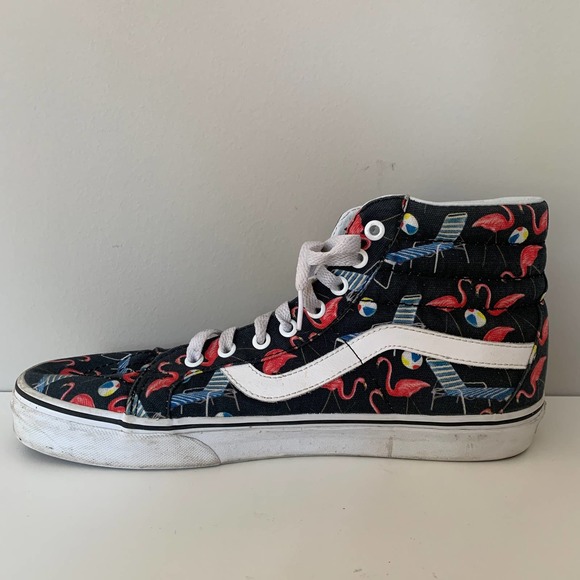 Vans Off The Wall SK8-Hi Reissue Pool Vibes sneakers black with flamingos unisex - Picture 5 of 13